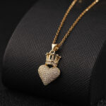 Heart & Crown Pendant Necklace