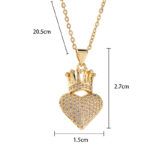 Heart & Crown Pendant Necklace