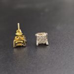 Iced Square Stud Earrings 925 sterling silver