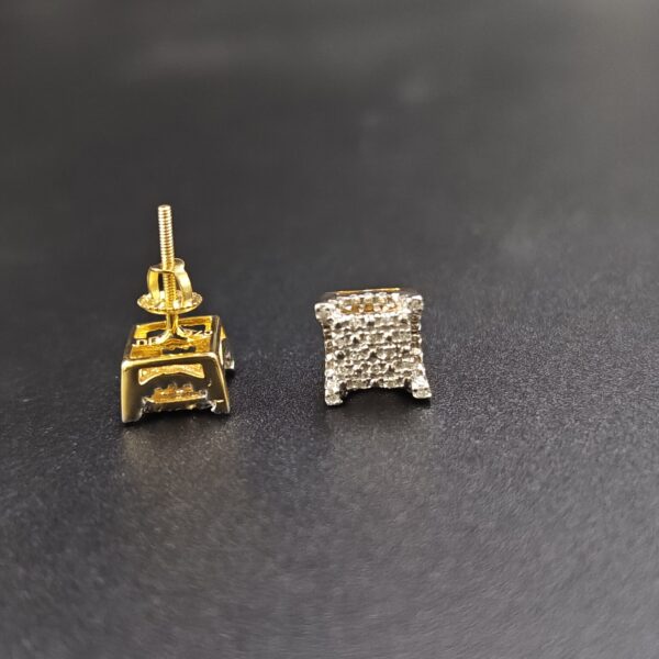 Iced Square Stud Earrings 925 sterling silver