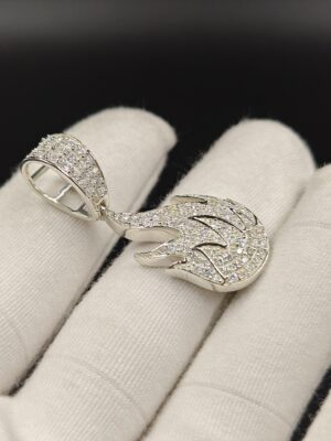 Flames Burning Tough Feelings Diamond Pendant 925 Sterling Pendant