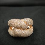 Curvy Bubble Pave Set Diamond Mens Ring 925 Sterling Silver